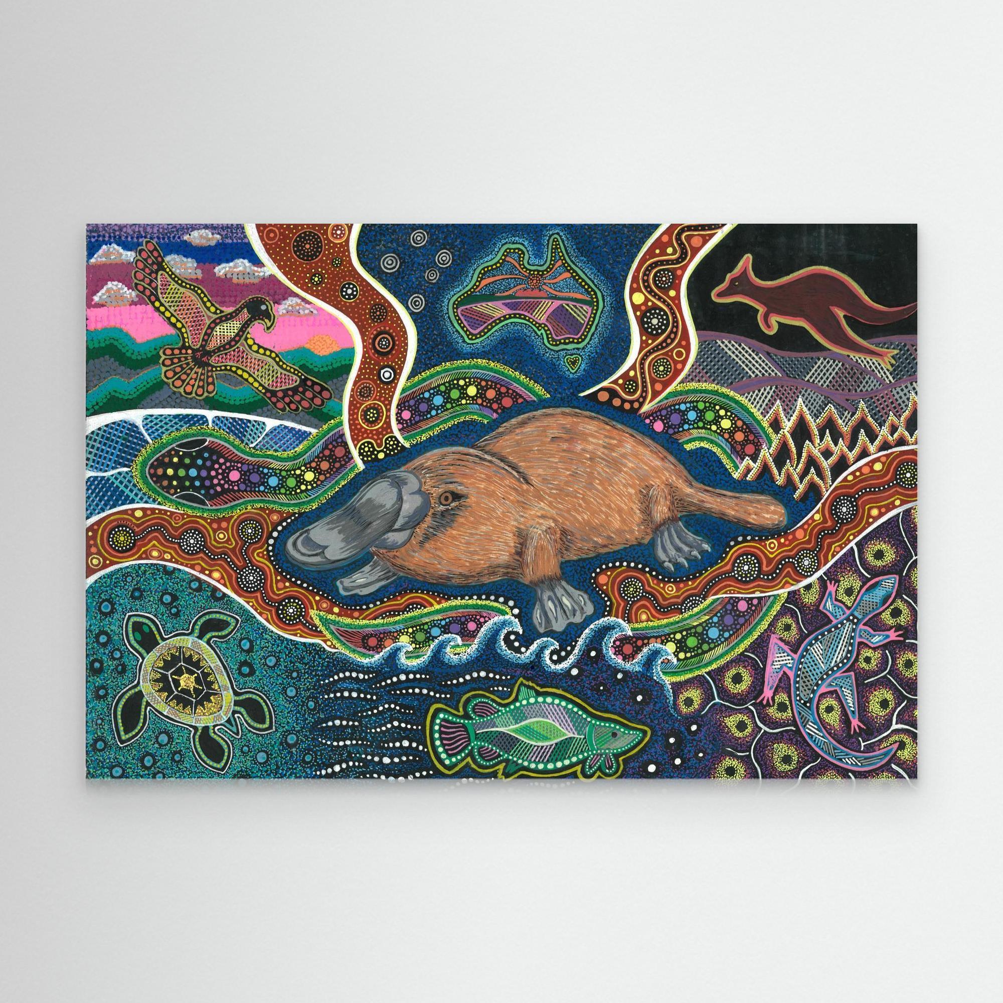 Platypus with dot art